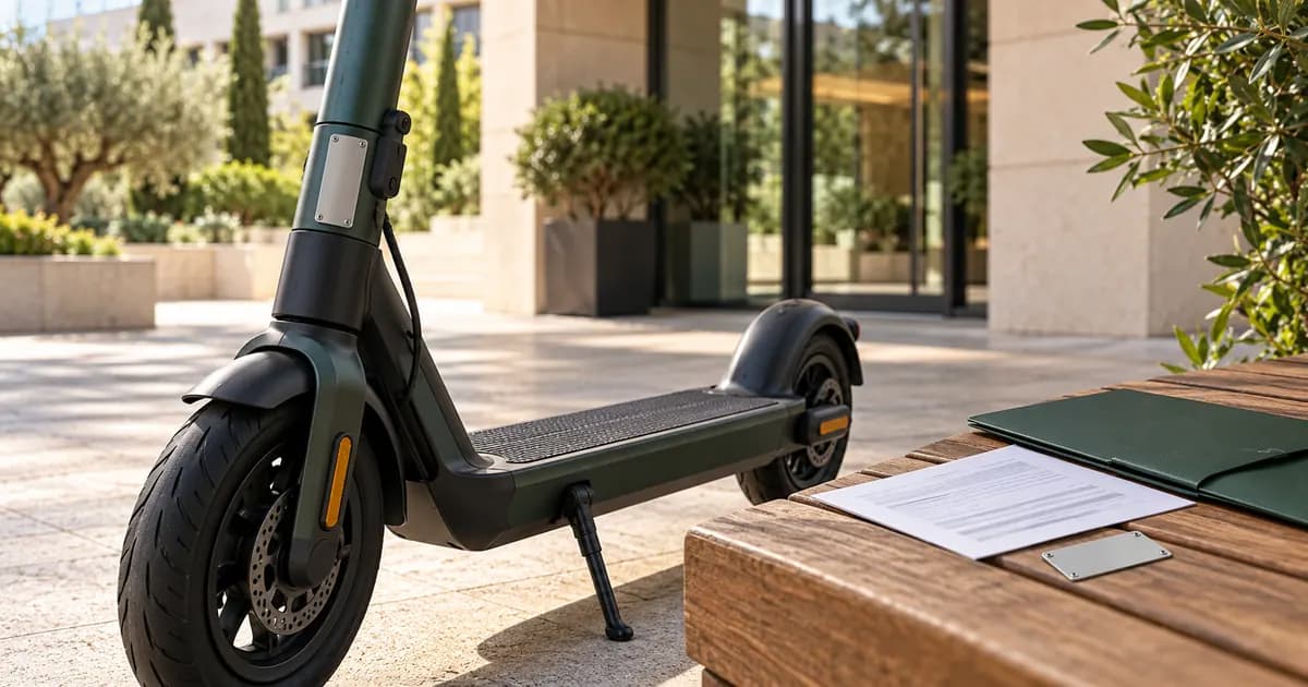 Personal mobility scooter with certification and registration documents