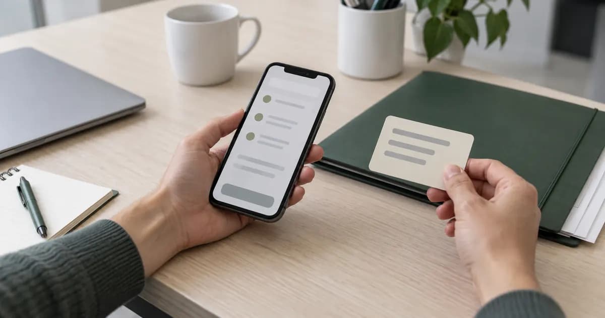 Consulta de un saldo abstracto en un teléfono y un documento sin datos personales